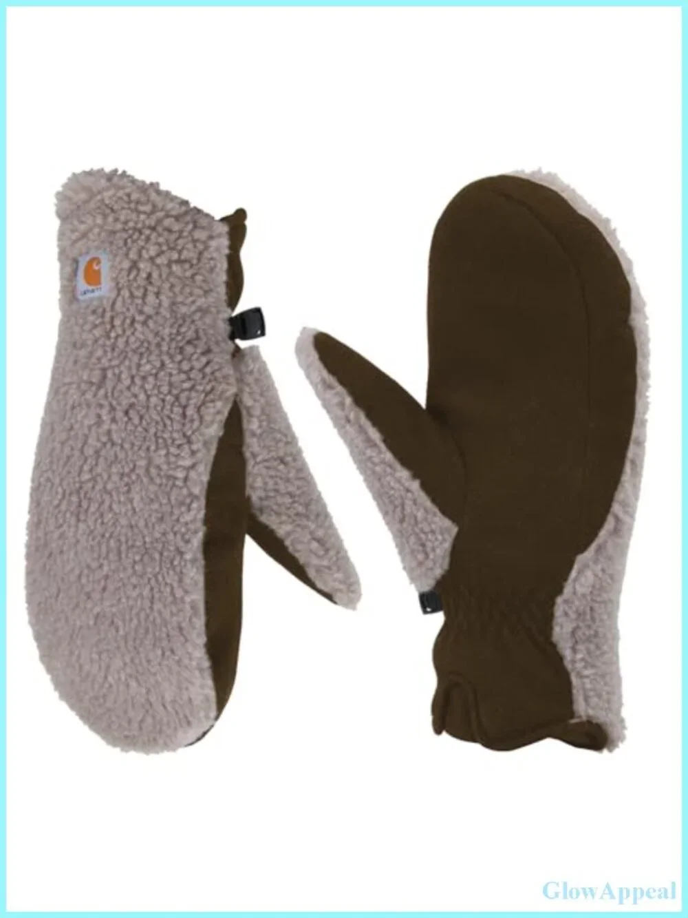 Women's Sherpa Mitt Gloves - Soft Fleece, Suede Palm, Pull-On